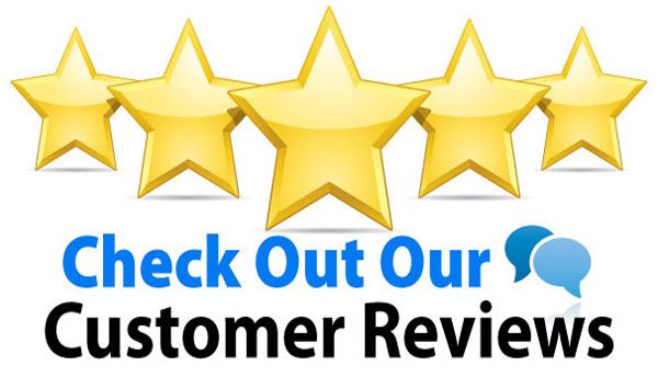 Check out our customer reviews image with five gold stars